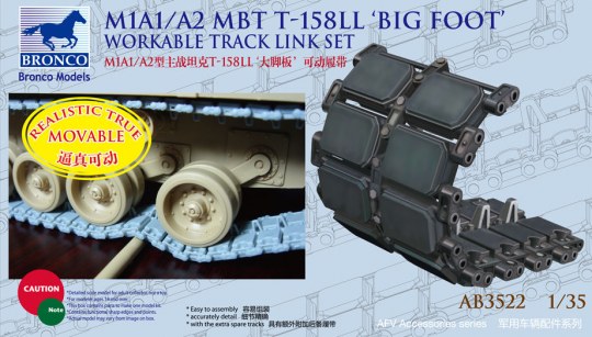 Bronco Models - US M1A1/A2 MBT T-158LL Big Foot Workable Track Link Set 