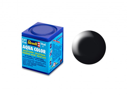 Aqua Color Schwarz, seidenmatt, 18ml, RAL 9005 