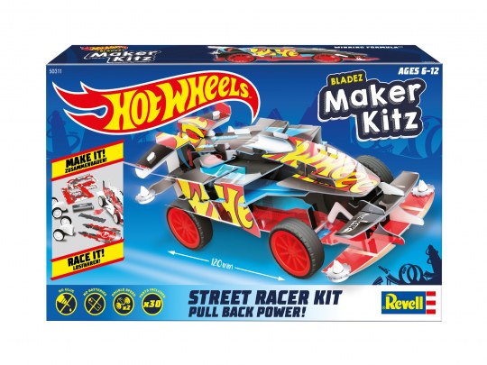 Hot Wheels Maker Kitz Kits Build & Race DIY Kit Pull Back Car Stunt Ramp STEM 6+