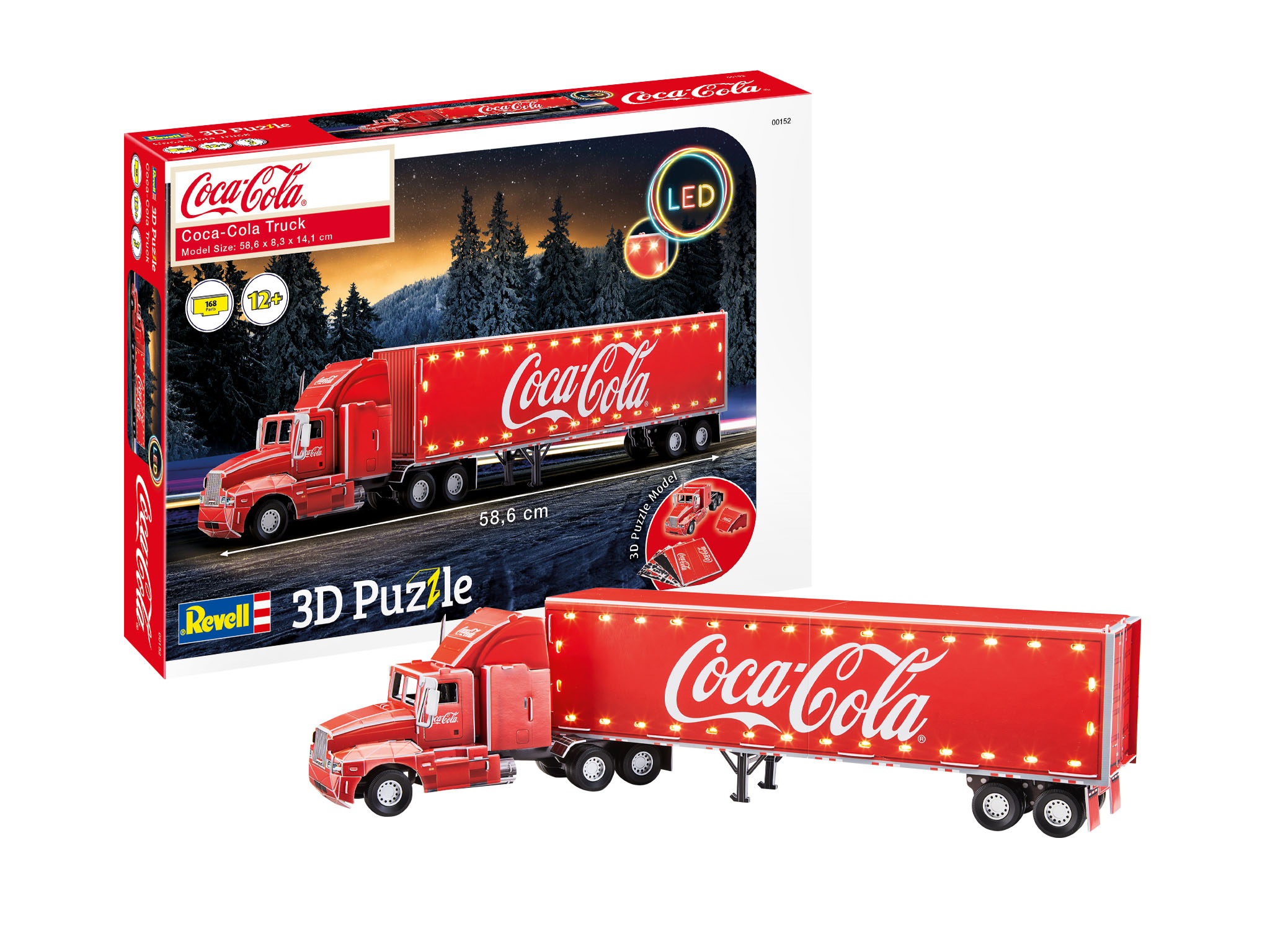 Revell 00152 Coca Cola Truck 3D Puzzle mit LED Beleuchtung Bausatz 1:24 NEU 