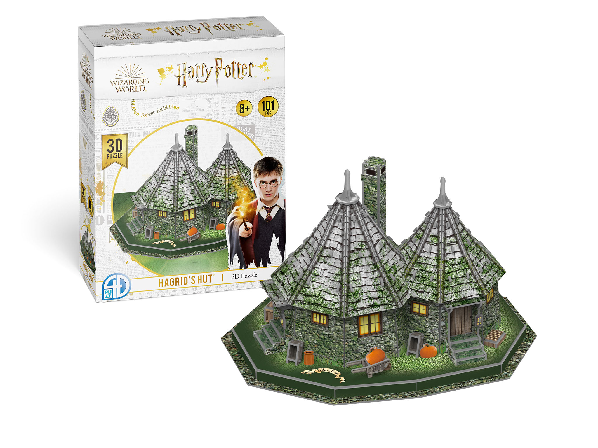 8+ Years Harry Potter The Burrow Hagrid's Hut & The Knight Bus 3D Puzzle Set 