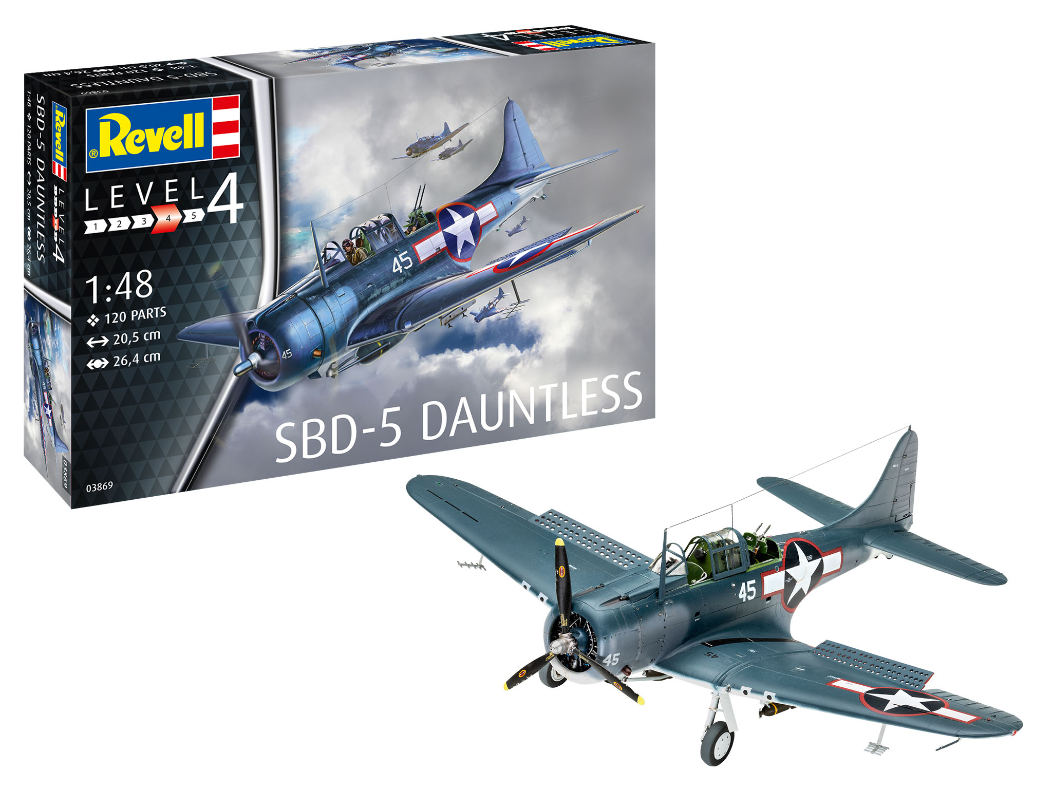 Revell SBD-5 Dauntless US Navy Dive Bomber Plastic Model Kit Scale 1:48 